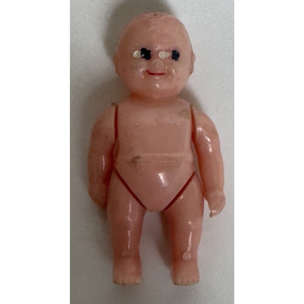 Vintage 2" RENWAL JOINTED BABY #8 Hard Plastic for Dollhouse USA